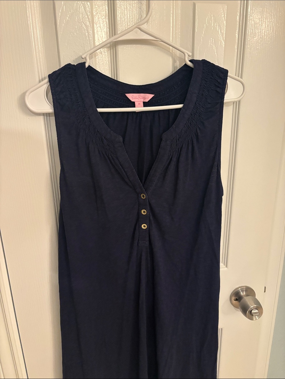 Lilly Pulitzer Essie Cotton dress size medium navy - Picture 2 of 7
